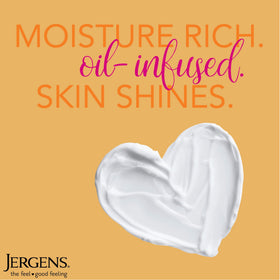 Pump dispenser releasing Jergens Shea Butter Lotion for easy application.