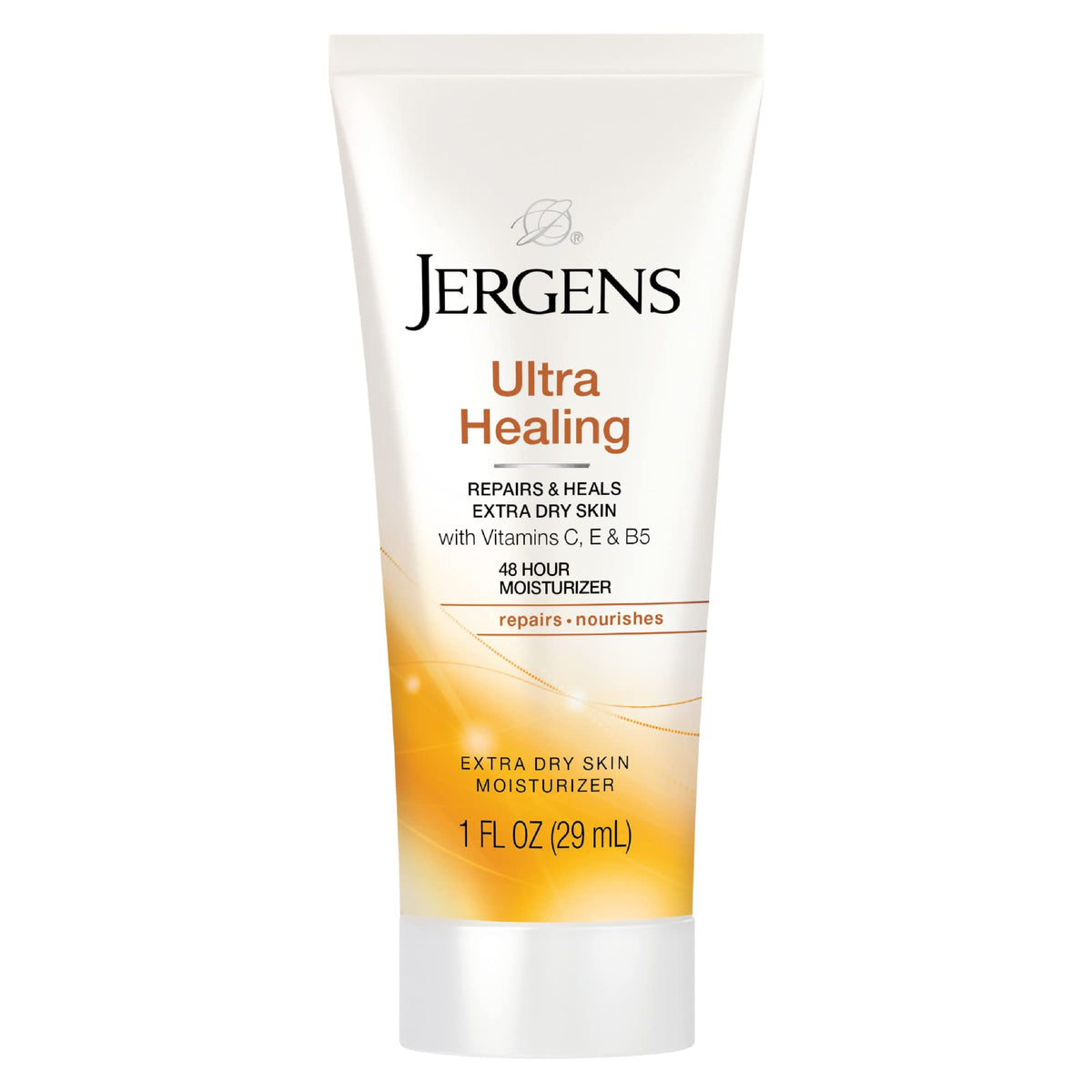 Jergens Ultra Healing moisturizer bottle for extra dry skin hydration.