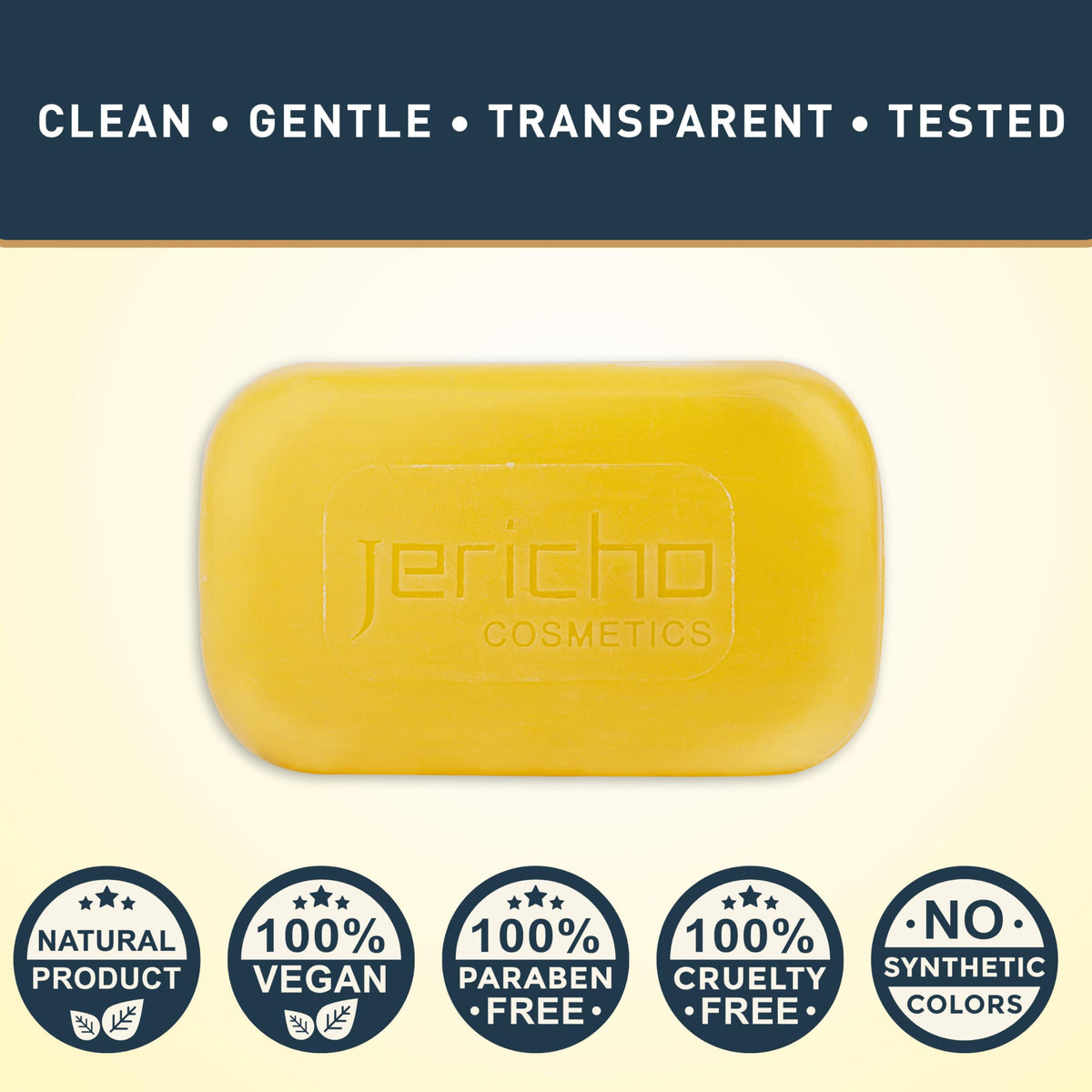 Jericho Dead Sea sulfur soap on bathroom counter; daily routine.