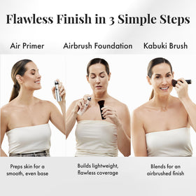 Jerome Alexander Kabuki Brush allows precise application and blending.