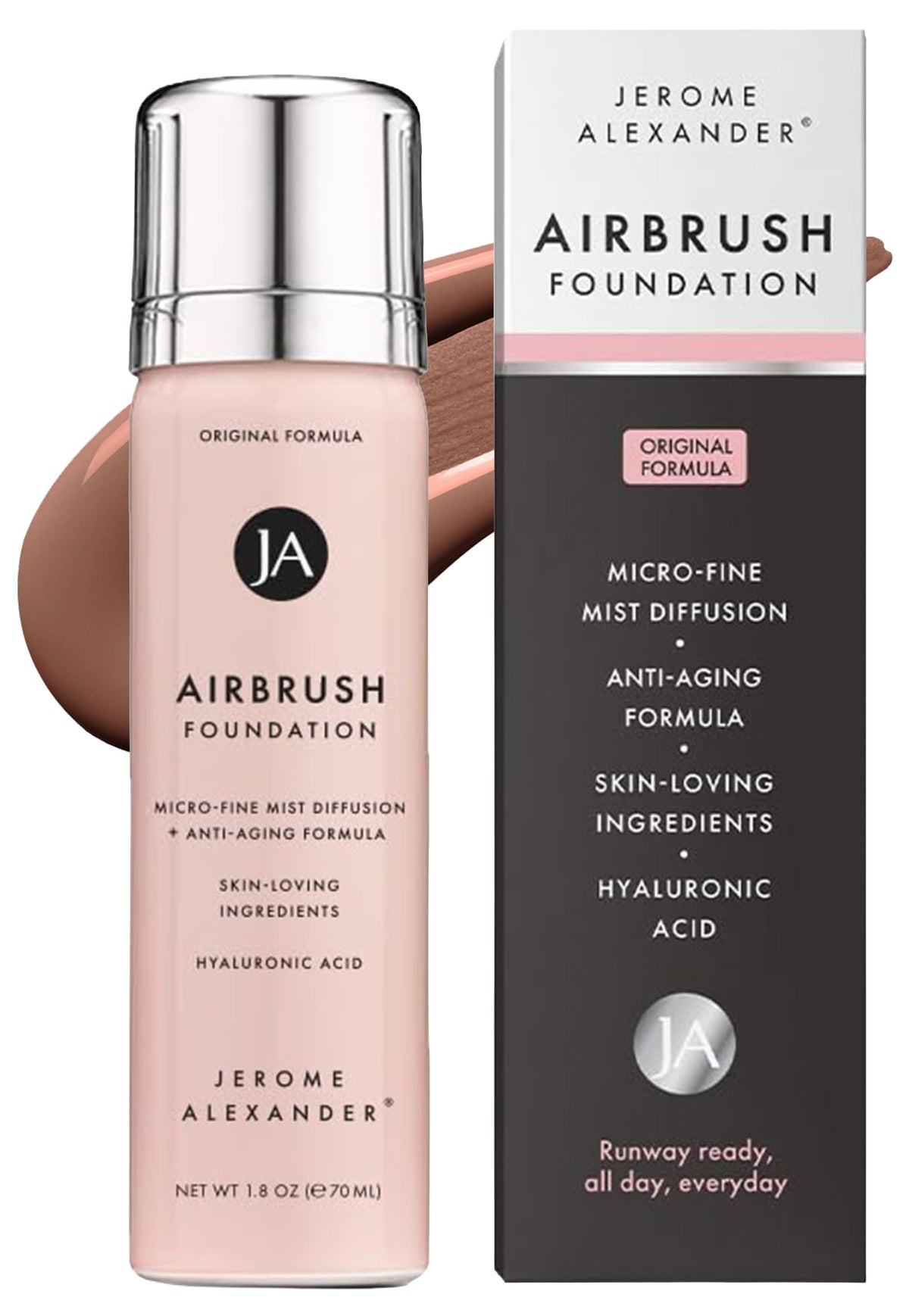 Jerome Alexander MagicMinerals AirBrush Foundation bottle showing ultra-light natural matte finish