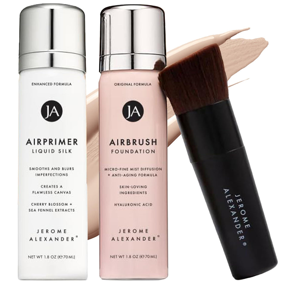 Jerome Alexander MagicMinerals Airbrush Foundation Spray for lightweight, buildable coverage.