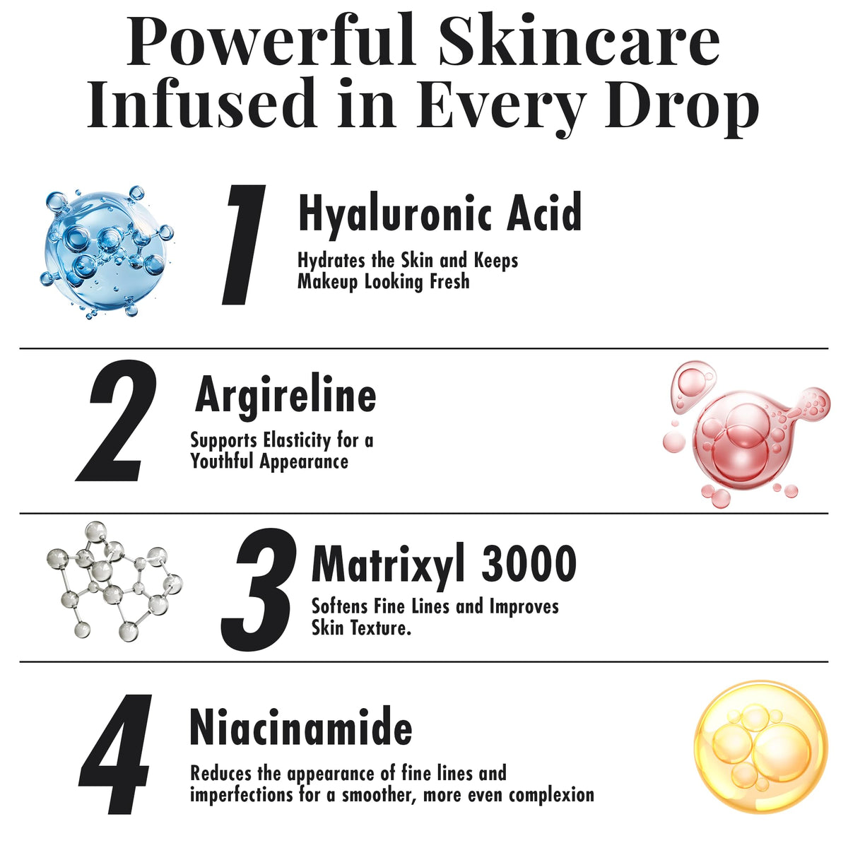 Jerome Alexander MagicMinerals airbrush key ingredients hint at hydrating, nourishing actives for radiant skin.