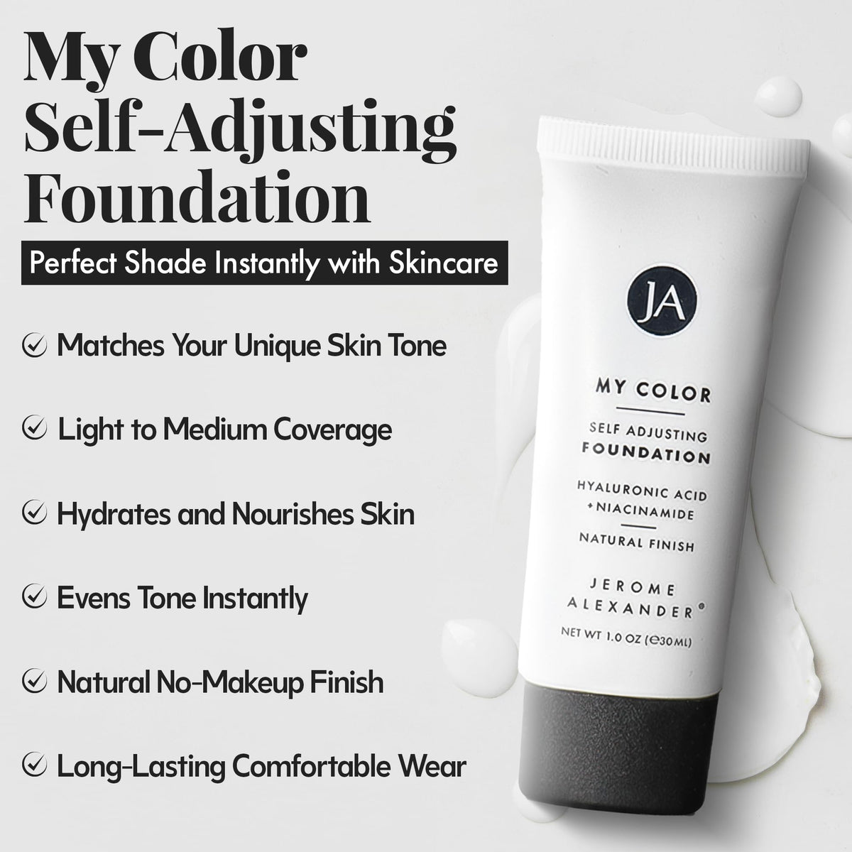 Jerome Alexander My Color Self-Adjusting Foundation kabuki brush demonstrates precise, pro-level blending.