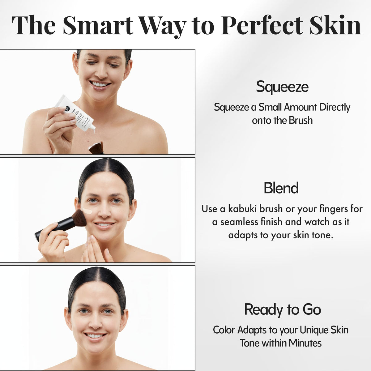 Swatch on skin shows natural match and seamless blend with this foundation.