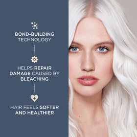 Jerome Russell Bblonde Bond-builder shampoo helps cleanse and preserve toning.