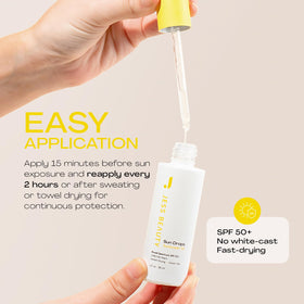 Jess Beauty Aloe extract soothing touch on a silky sunscreen oil.