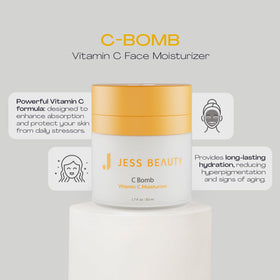 JESS BEAUTY C Bomb cream texture close up for even tone and smooth application