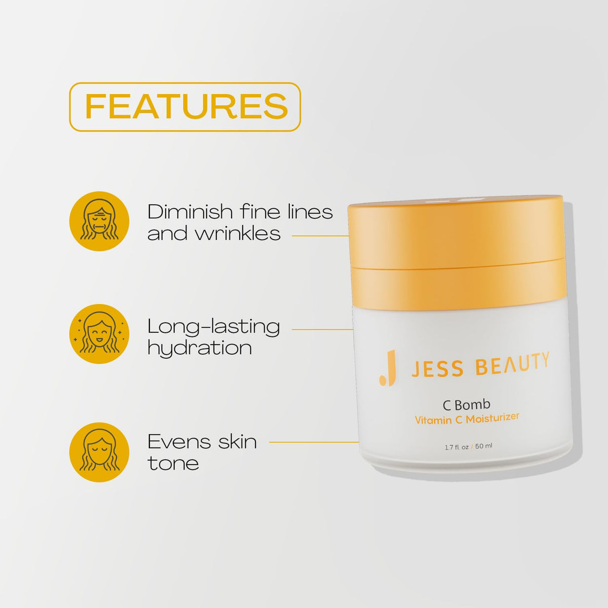 JESS BEAUTY C Bomb lightweight texture ready for daily hydration