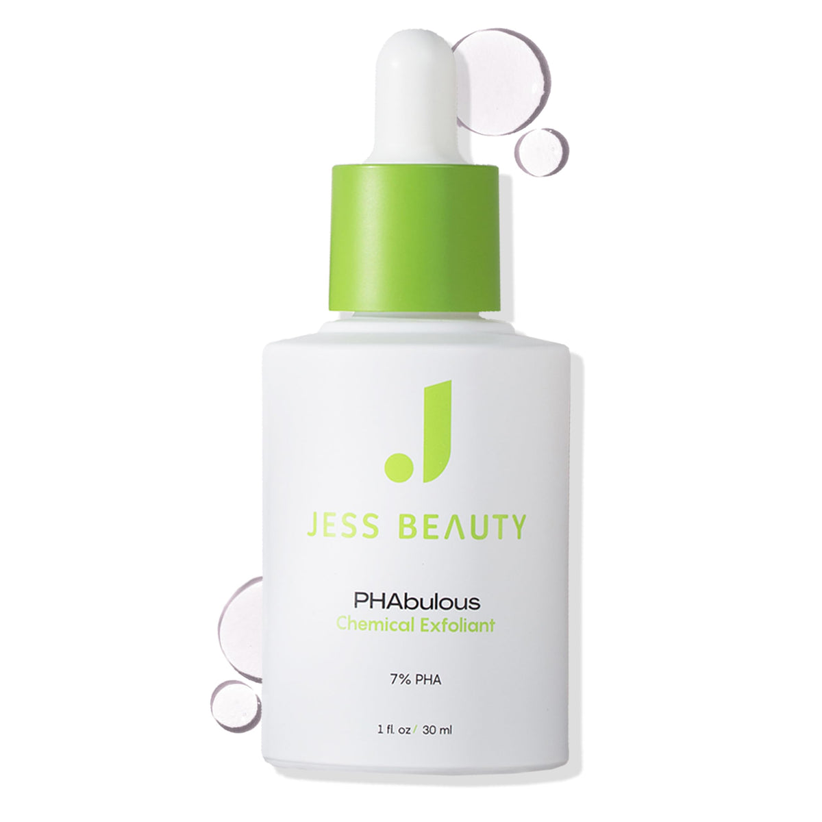 JESS BEAUTY PHAbulous exfoliant bottle close-up for gentle exfoliation