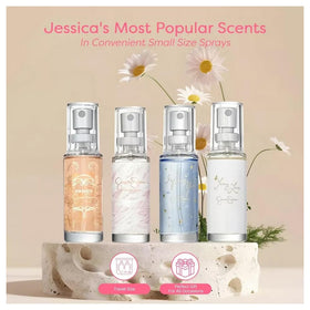 Jessica Simpson mini sprays with compact case for on-the-go use.