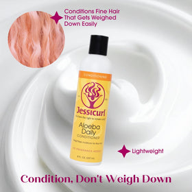 Aloeba oil-base blend in action provides light moisture for frizz control.