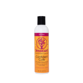 Jessicurl Confident Coils bottle front with easy-dispense cap for lightweight hold.
