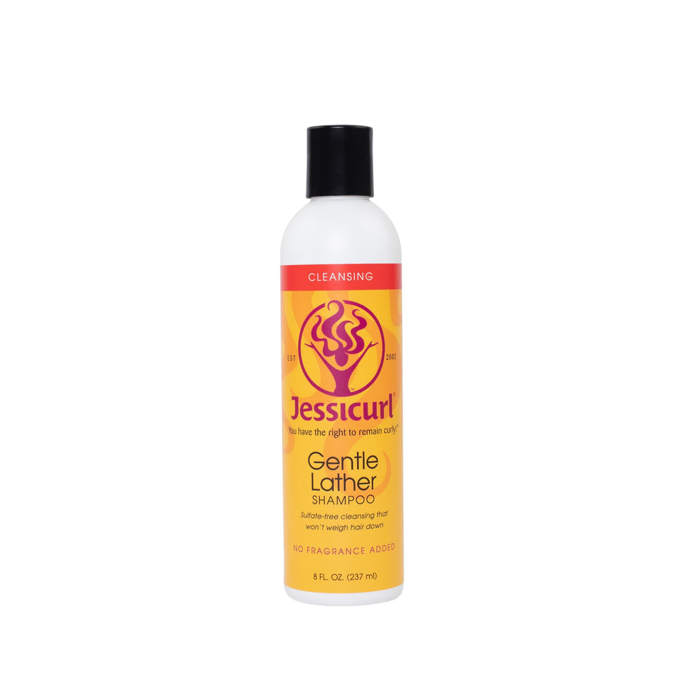Jessicurl Gentle Lather Shampoo bottle, sulfate-free cleanse for curls.