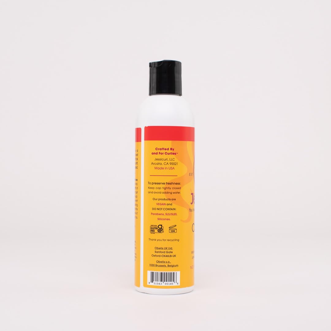 Jessicurl Hair Cleansing Cream avocado oil highlight conveys nourishing scalp care.