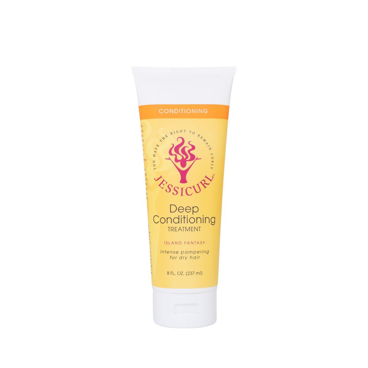 Jessicurl Island Fantasy deep conditioning bottle; ultra hydration for dry curls.