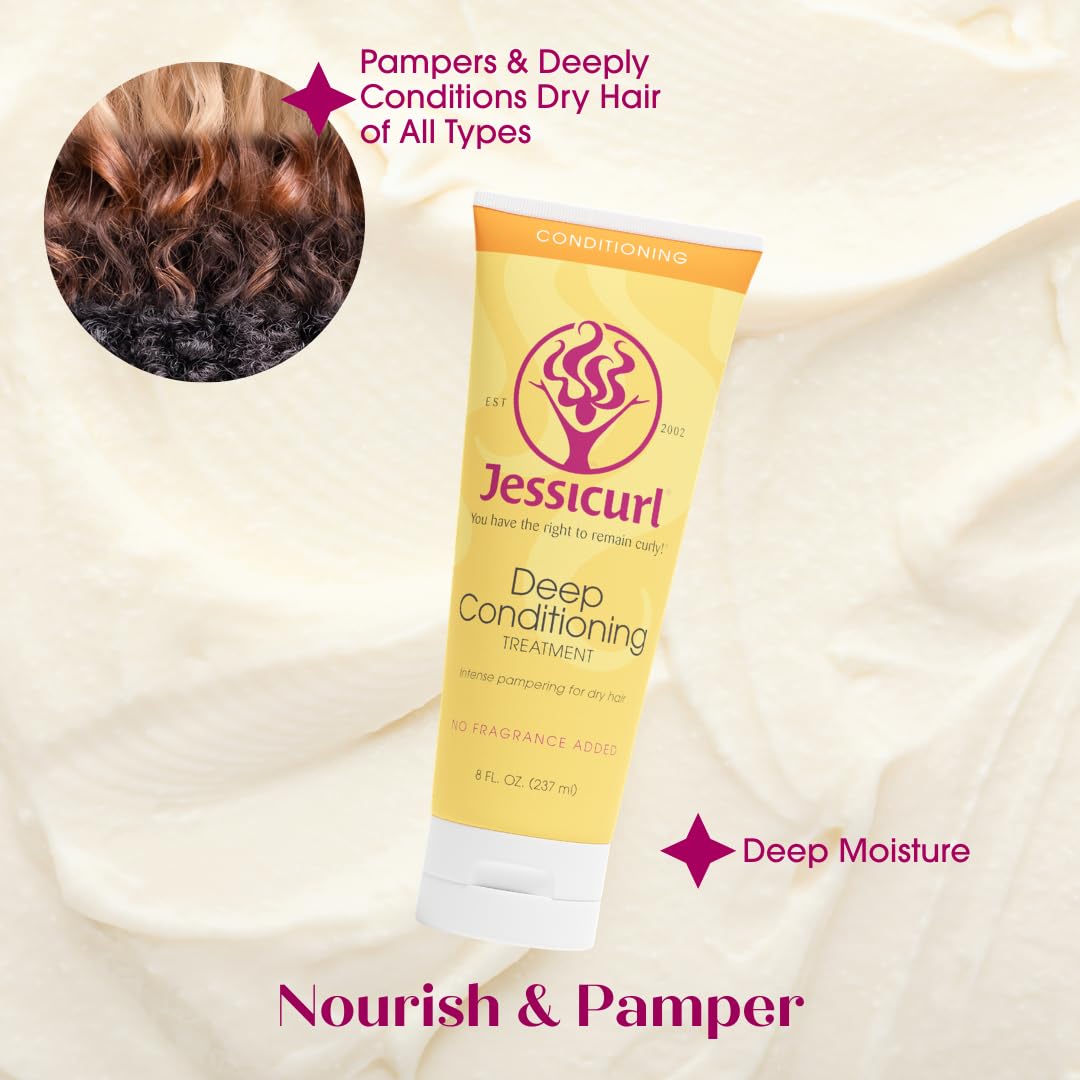 Jessicurl Island Fantasy jar shows rich shea and cocoa butter blend.