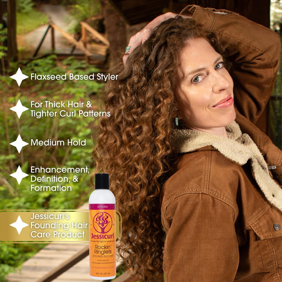 Applying Jessicurl Rockin' Ringlets to wet hair delivers lightweight hold and frizz control