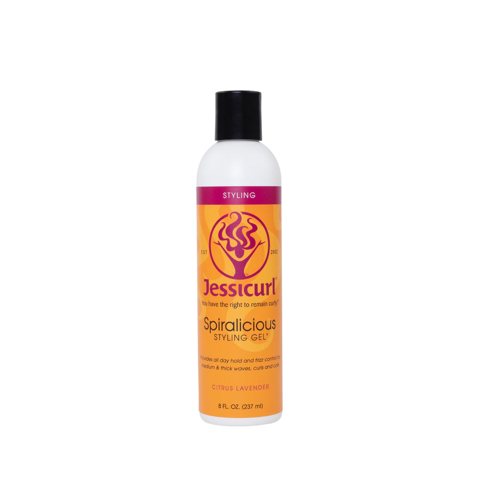 Jessicurl Spiralicious Gel Citrus Lavender bottle ready to define curls