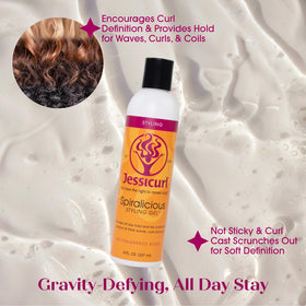 Curl gel used to achieve frizz control and lasting definition