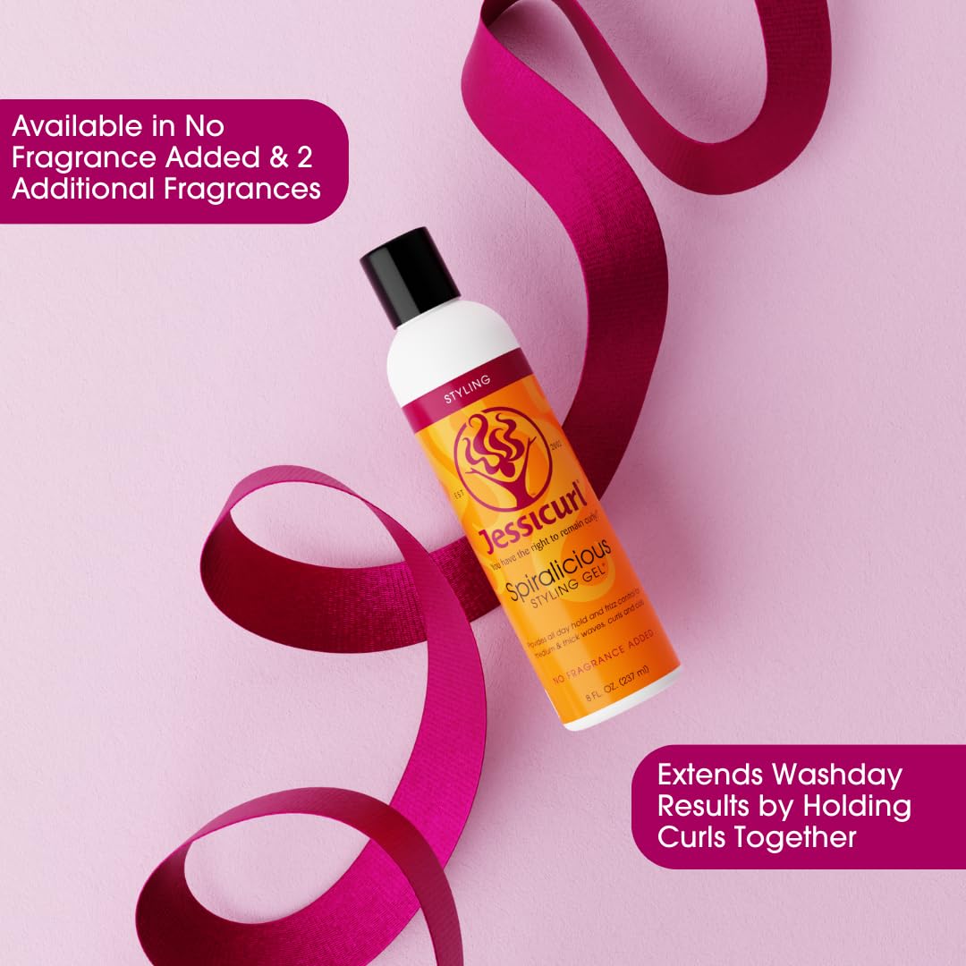 Jessicurl Spiralicious packaging closeup emphasizing vegan, color-safe formula.