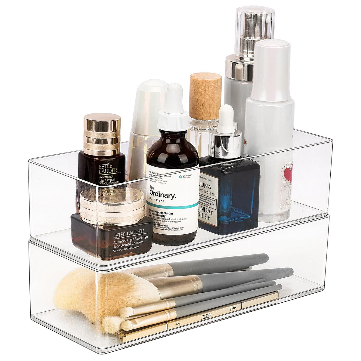 JessLab acrylic organizer 2-pack crystal-clear cubes for neat vanity storage