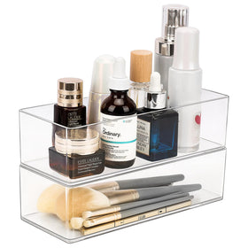 JessLab acrylic organizer 2-pack crystal-clear cubes for neat vanity storage