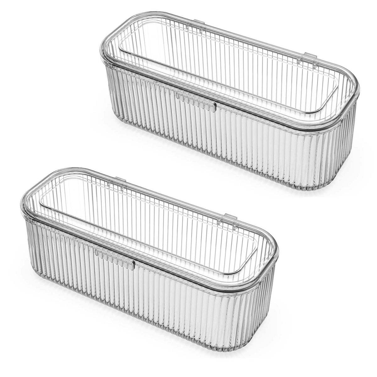 JessLab makeup brush holder with clear lid keeps brushes dust-free and easy to view