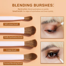 Jessup eyeshadow brush trio offers precise color placement.
