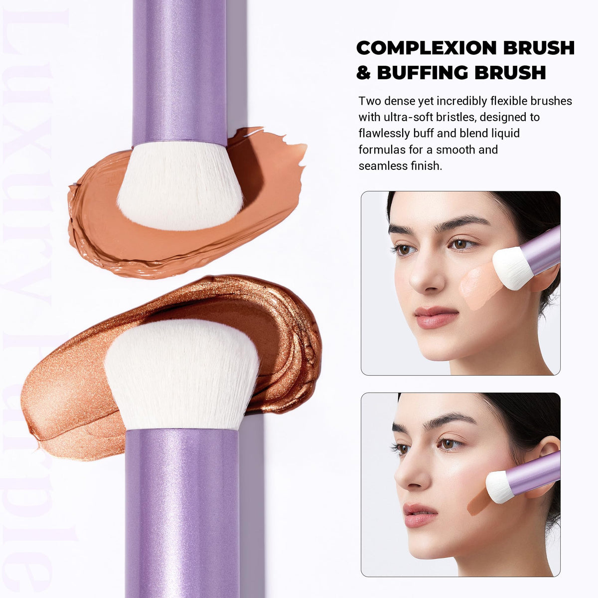 Jessup blush brush creates a natural, even flush on the cheeks.