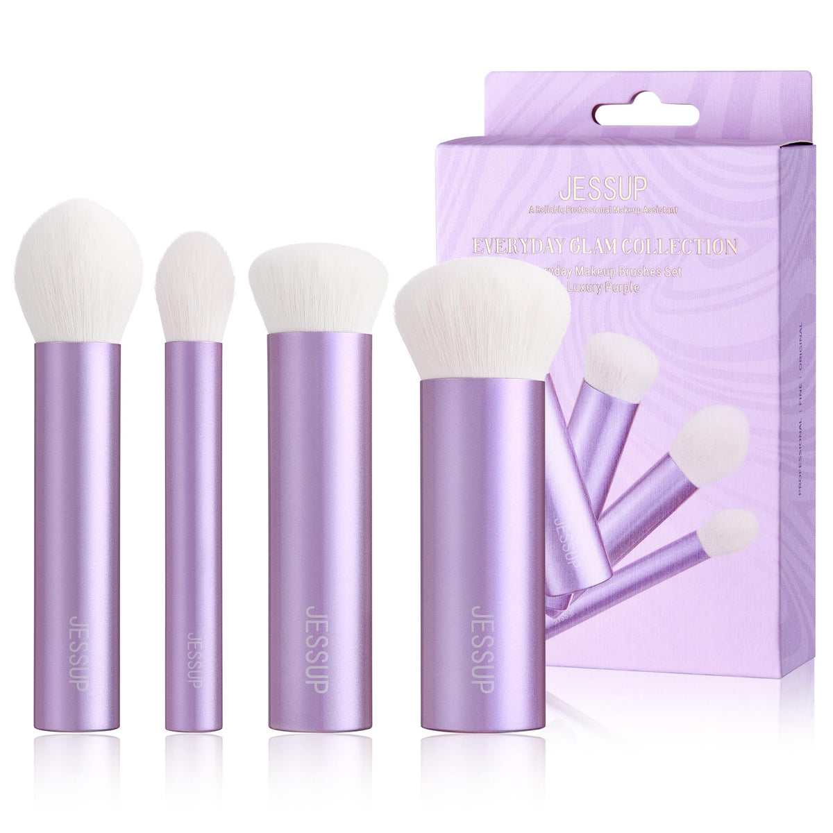 Jessup 4pc Essential Face Brush Set foundation brush delivers a smooth, streak-free base.