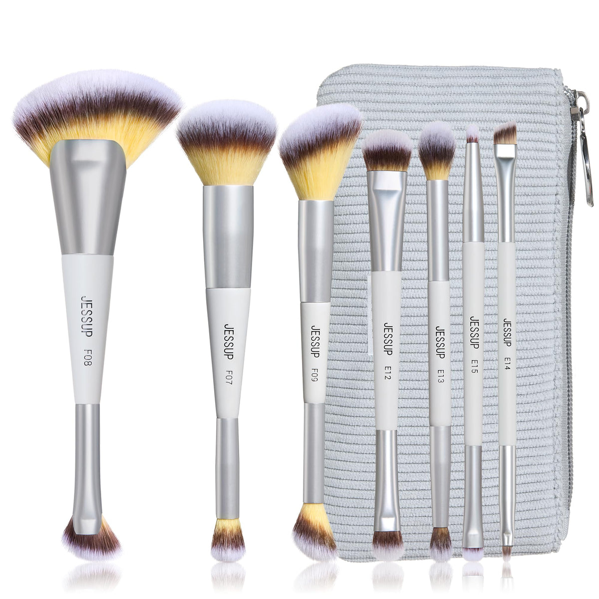 Jessup 7pc dual-ended brushes for versatile on-the-go application.
