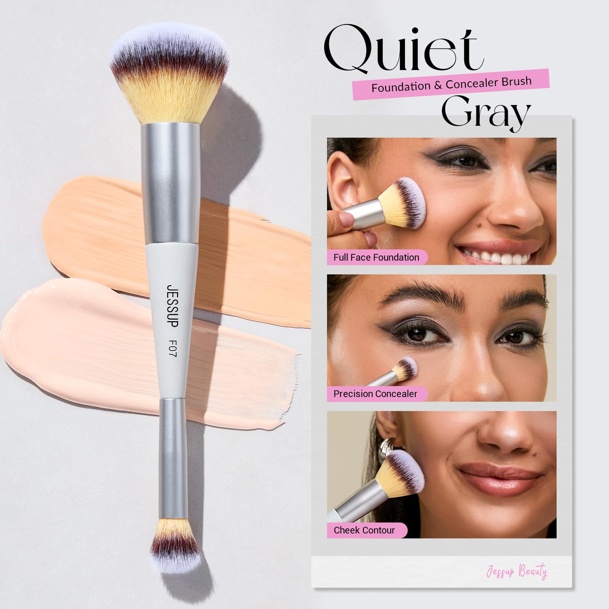 Jessup blush and highlight brush dual-ended for seamless color and glow