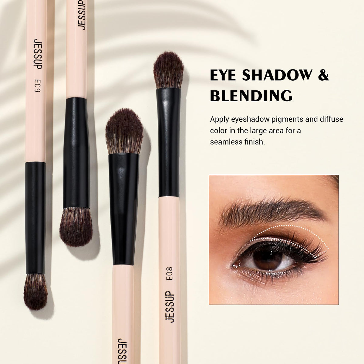 Jessup duo-ended shader and liner brush for precise lid shading and dramatic liner.