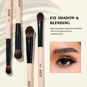 Jessup duo-ended shader and liner brush for precise lid shading and dramatic liner.