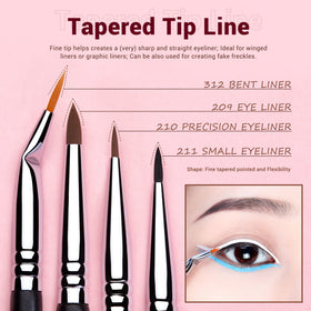Jessup Eyeliner Brush Set flat tip brushes for smooth lines