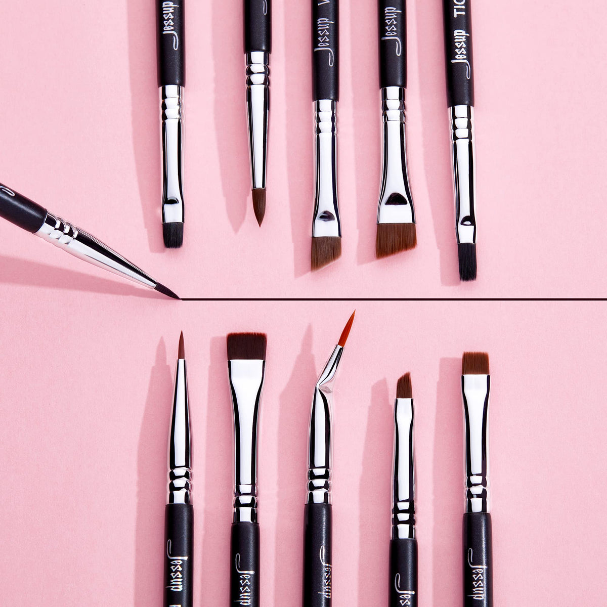 Jessup Eyeliner Brush Set vegan materials for cruelty-free makeup