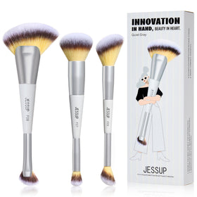 Jessup face makeup brush set with double-sided design for versatile full-face application