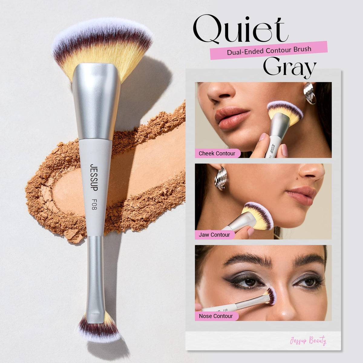 Jessup foundation and concealer brush dual-ended for flawless coverage