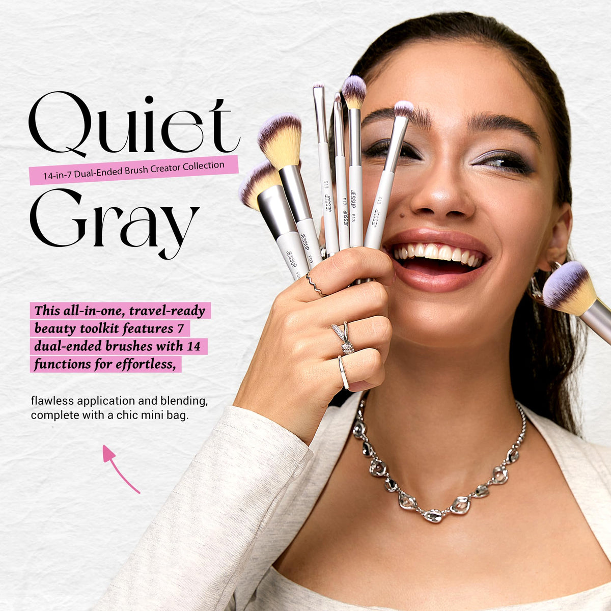 Jessup foundation and concealer dual-ended brush for smooth coverage.