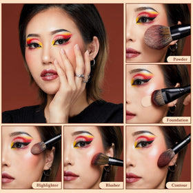 Jessup large-face brush set with high-precision brush head for blending foundation.