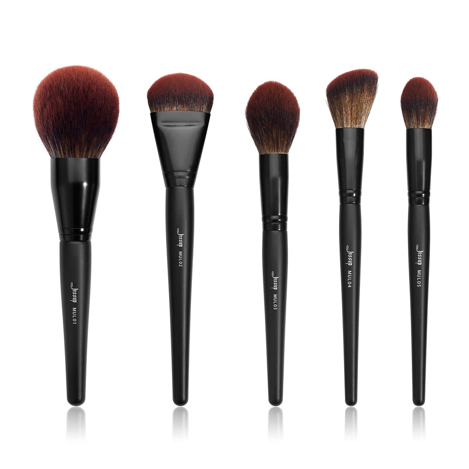 Jessup large face brush set soft bristles for velvety foundation application.