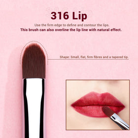 Jessup lip line brush helps define contours for a flawless lip shape.