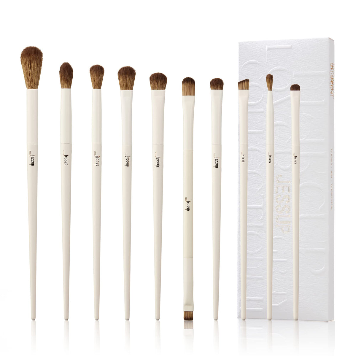 Jessup precision 10pc eye brush set for versatile looks.