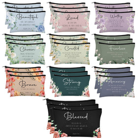 Jetec brave Bible verse cosmetic bag, compact makeup pouch for travel and daily use