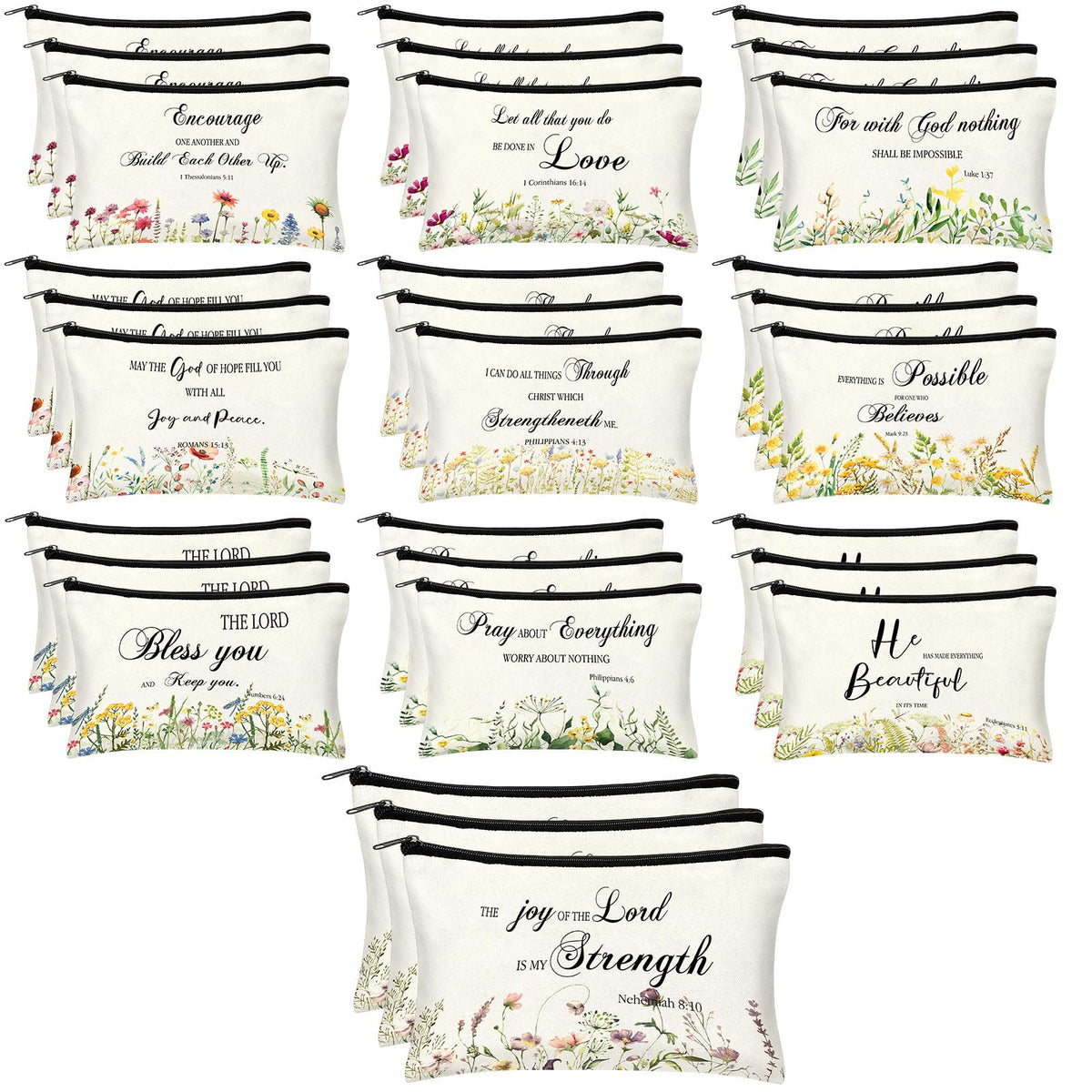 Jetec Bible verse pattern bag for daily devotion and storage
