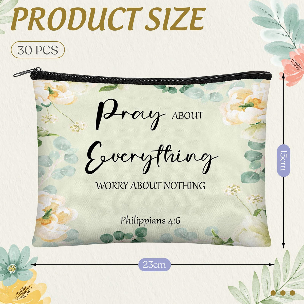 Jetec large capacity makeup bag with durable zipper and canvas texture