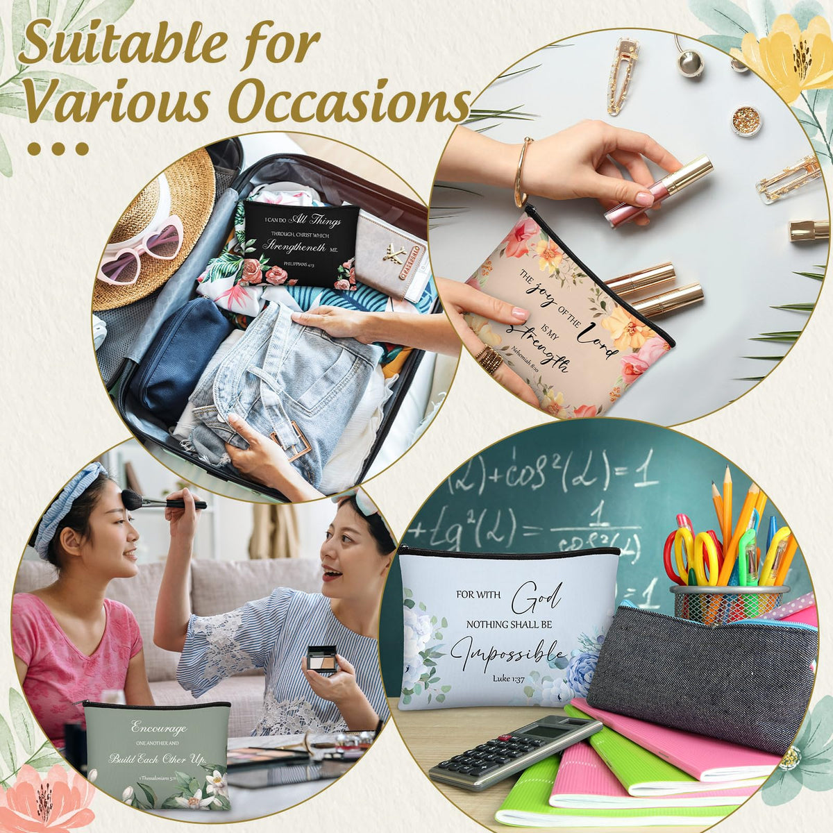 Jetec versatile pouch usable as purse or makeup bag