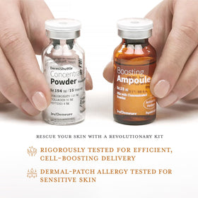 JEU'DEMEURE DermiShuttle kit on display emphasizes lifting and hydration benefits