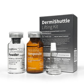 JEU'DEMEURE DermiShuttle serum bottle highlighting targeted dermal delivery for firmer-looking skin